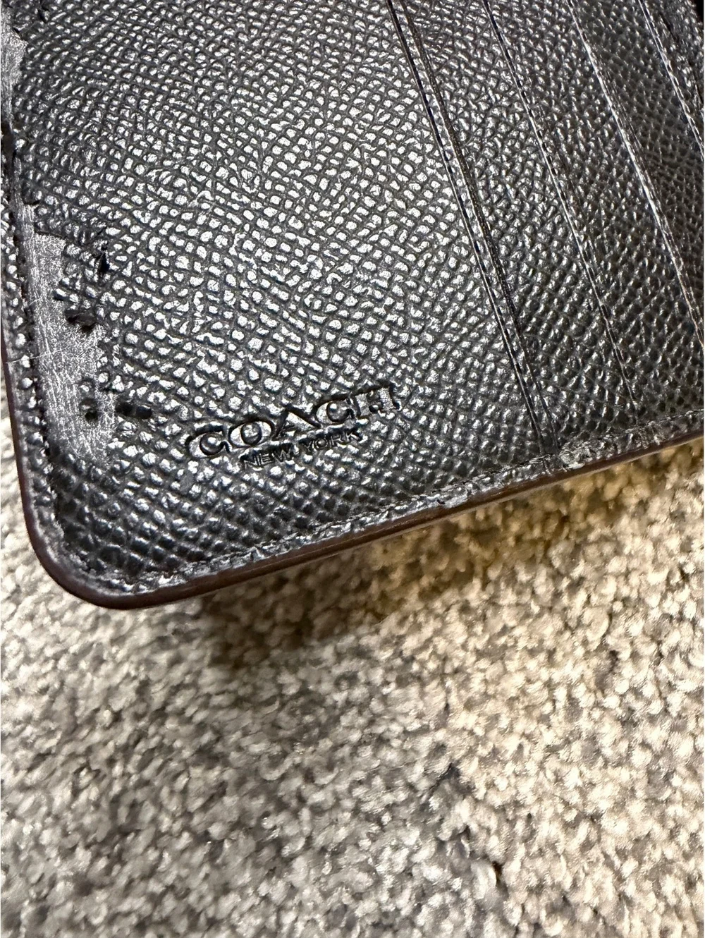 Coach Hologram Iridescent Leather Small Trifold Wallet Oil Slick Mermaid 55719